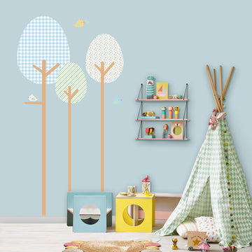 Adesivo de Parede Floral Infantil - ÁRVORE FOFURA AZUL